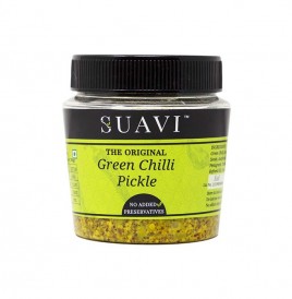 Suavi The Original Green Chilli Pickle  Glass Jar  250 grams